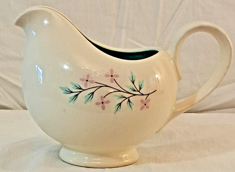 Taylor Smith & Taylor Aqua Blue Turquoise Creamer Petal Lane Casual Pattern